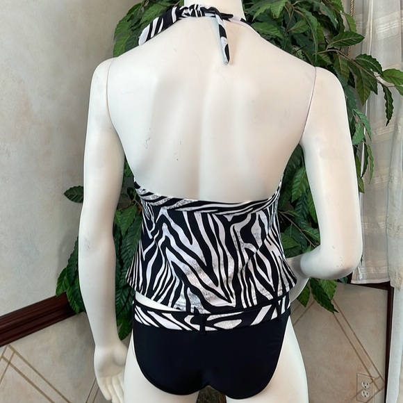 ISAAC MIZRAHI ZEBRA PRINT TANKINI - Picture 2 of 9